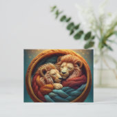 AI Yarn Lions Briefkaart (Staand voorkant)