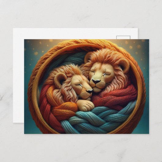 AI Yarn Lions Briefkaart (Voorkant / Achterkant)