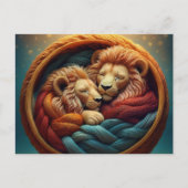 AI Yarn Lions Briefkaart (Voorkant)