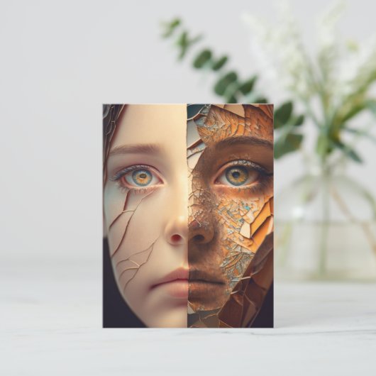 AI-zelfportret Briefkaart (Staand voorkant)