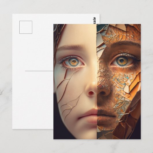 AI-zelfportret Briefkaart (Voorkant / Achterkant)