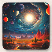 AI zonsondergang Bier Onderzetter (Voorkant)