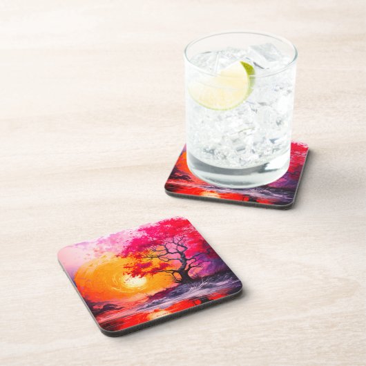 AI zonsondergang Bier Onderzetter (Rechterzijde)