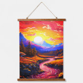 AI zonsondergang Hangend Wandkleed (Voorkant)