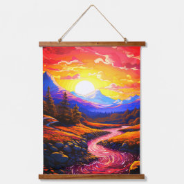 AI zonsondergang Hangend Wandkleed