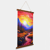 AI zonsondergang Hangend Wandkleed (Gebogen)