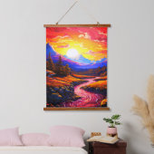 AI zonsondergang Hangend Wandkleed (Slaapkamer)