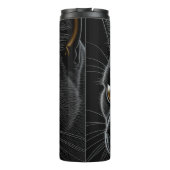 AI Zwarte Kat met Gele Ogen Thermosbeker (Achterkant)