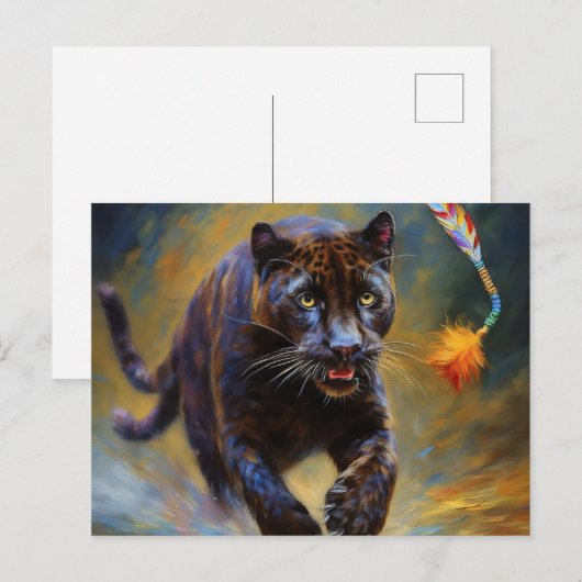 AI zwarte panter kat Briefkaart (Voorkant / Achterkant)