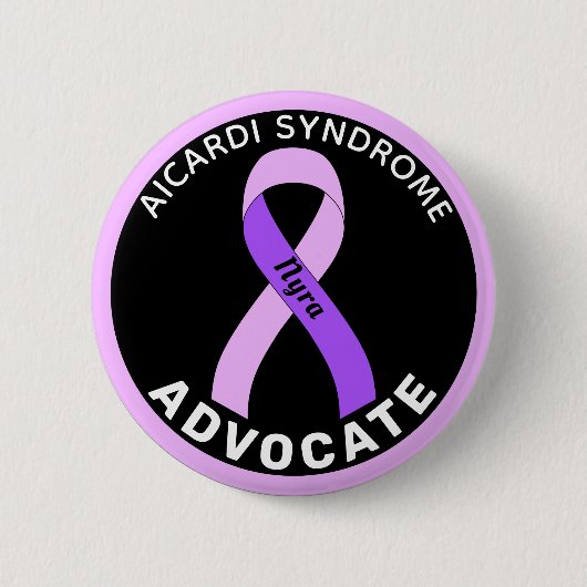Aicardi Syndrome Advocate Ribbon Black Button (Voorkant)