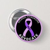Aicardi Syndrome Advocate Ribbon Black Button (Voorkant /achterkant)