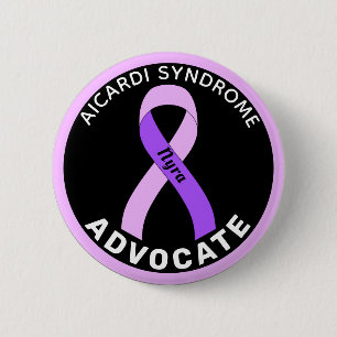 Aicardi Syndrome Advocate Ribbon Black Button