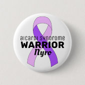 Aicardi Syndrome Warrior Ribbon White Button (Voorkant)