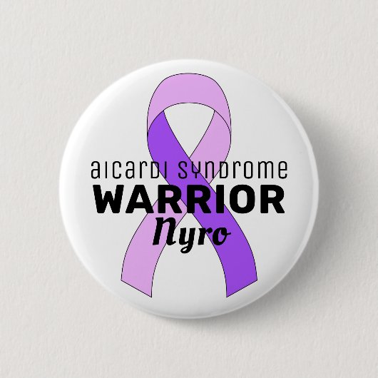 Aicardi Syndrome Warrior Ribbon White Button (Voorkant)