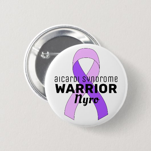 Aicardi Syndrome Warrior Ribbon White Button (Voorkant /achterkant)