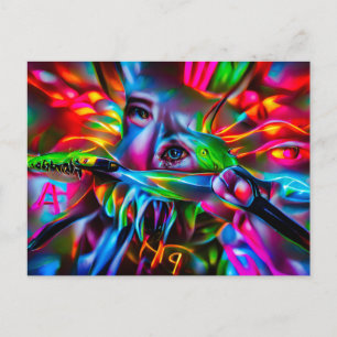 Aichmofobie: levendige surrealistische kunst briefkaart