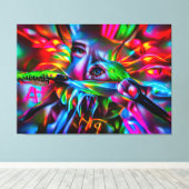 Aichmofobie: levendige surrealistische kunst canvas afdruk (Insitu (Houten vloer))