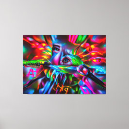 Aichmofobie: levendige surrealistische kunst canvas afdruk