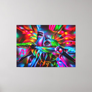 Aichmofobie: levendige surrealistische kunst canvas afdruk