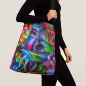 Aichmofobie: levendige surrealistische kunst crossbody tas (Dichtbij)