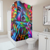 Aichmofobie: levendige surrealistische kunst douchegordijn (In situ)