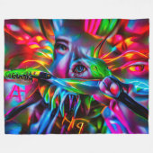 Aichmofobie: levendige surrealistische kunst fleece deken (Voorkant (Horizontaal))