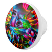 Aichmofobie: levendige surrealistische kunst keramische knop (Rechts)