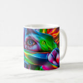 Aichmofobie: levendige surrealistische kunst koffiemok (Voorkant rechts)