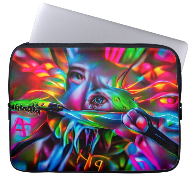 Aichmofobie: levendige surrealistische kunst laptop sleeve (Voorkant)