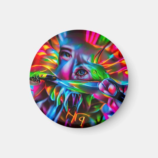 Aichmofobie: levendige surrealistische kunst magneet (Voorkant)