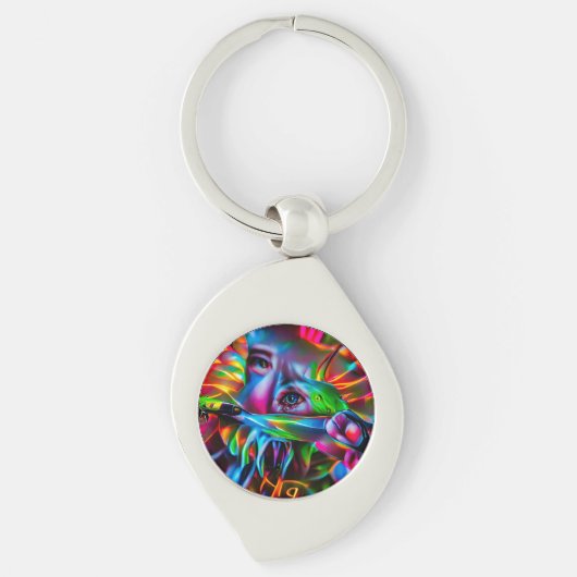 Aichmofobie: levendige surrealistische kunst sleutelhanger (Voorkant)