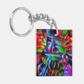 Aichmofobie: levendige surrealistische kunst sleutelhanger (Voorkant Links)