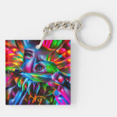 Aichmofobie: levendige surrealistische kunst sleutelhanger (Achterkant)