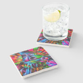 Aichmofobie: levendige surrealistische kunst stenen onderzetter (Zijkant)