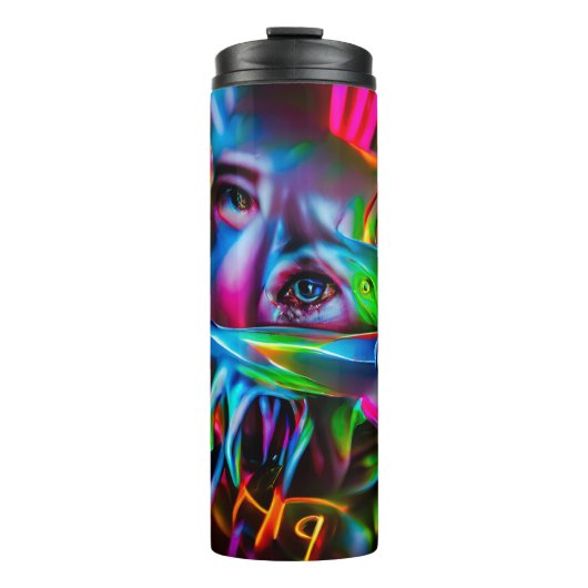 Aichmofobie: levendige surrealistische kunst thermosbeker (Voorkant)