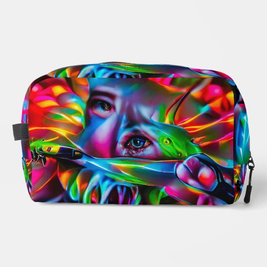 Aichmofobie: levendige surrealistische kunst toilettasje (Voorkant)