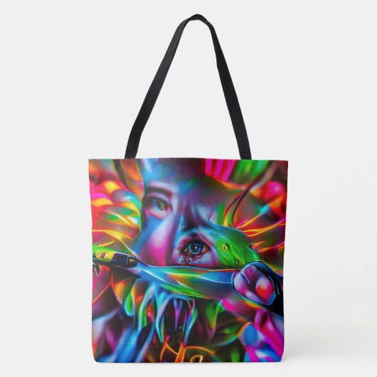 Aichmofobie: levendige surrealistische kunst tote bag (Voorkant)