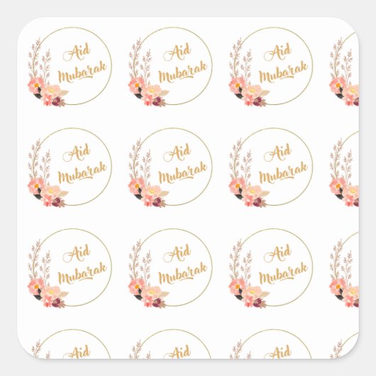 Aid Mubarak Vierkante Sticker (Voorkant)