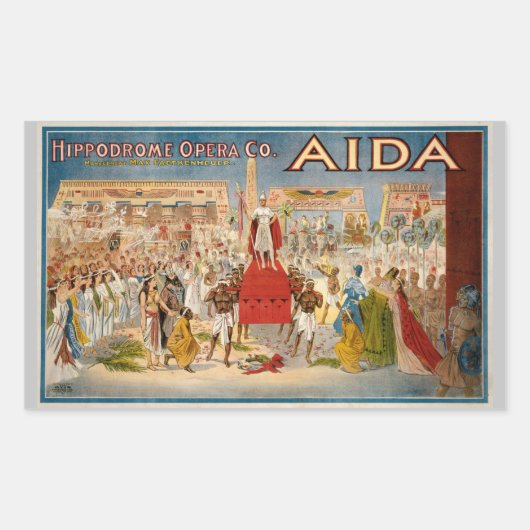Aida opera vintage poster (1908) rechthoekige sticker (Voorkant)
