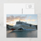 AIDAluna Cruise Ship in Road Town on Tortola Briefkaart (Voorkant / Achterkant)