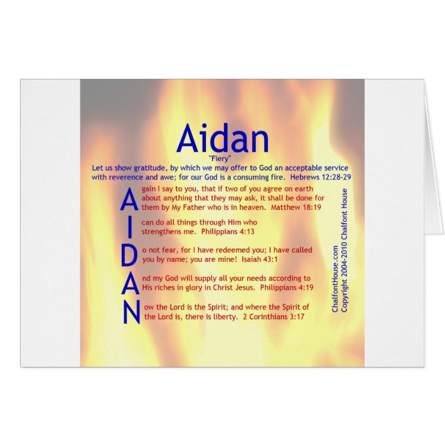 Aidan Acrostic (Voorkant Horizontaal)
