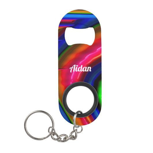 AIDAN ~ Doordringende kleur ~ Originele fractal ~ Mini Flessenopener (Voorkant)