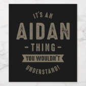 Aidan-naam Wijn Etiket (Enkel label)