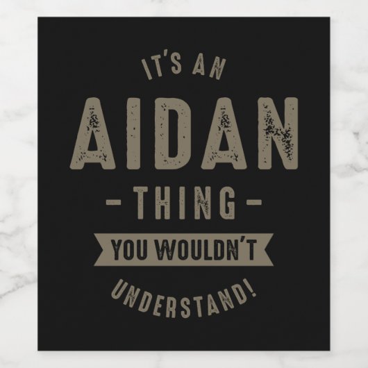 Aidan-naam Wijn Etiket (Enkel label)