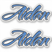 Aidan Name blue Aufkleber Sticker Stickerset (Voorkant)