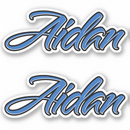Aidan Name blue Aufkleber Sticker Stickerset (Voorkant)