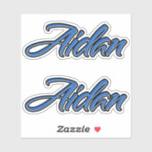 Aidan Name blue Aufkleber Sticker Stickerset (Vel)