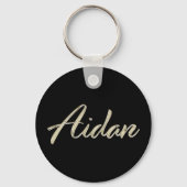 Aidan Name whitegold Button Schlüsselanhänger Sleutelhanger (Voorkant)