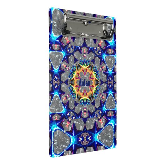 AIDAN ~ TRIPPY 3D-patroon gepersonaliseerd Mini Klembord (Schuin)