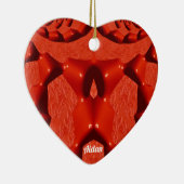 AIDAN ~ VALENTIJN HEART ~ Red Fractal ~ Keramisch Ornament (Rechts)